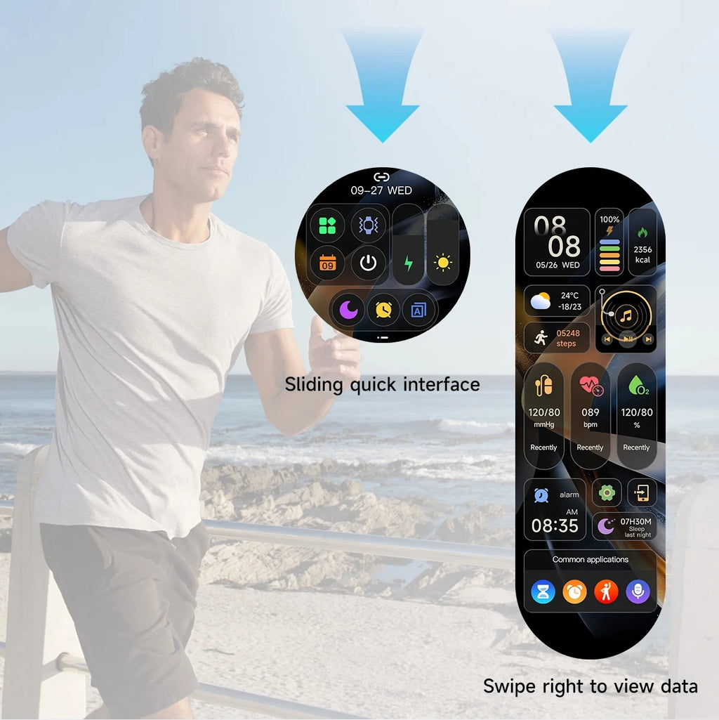 2026 new smart watch HD IPS large screen NFC GPS locator Bluetooth call life waterproof 100 + sports mode health monitoring