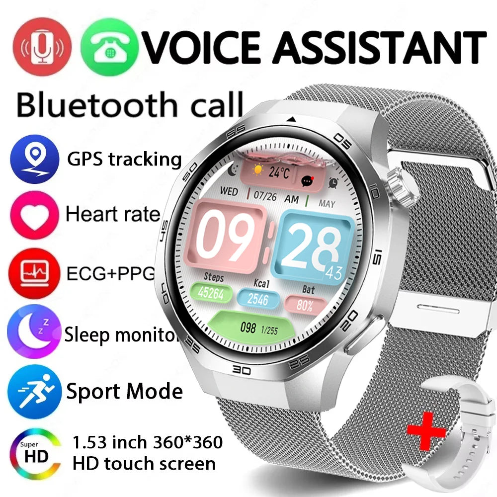 2026 new smart watch HD IPS large screen NFC GPS locator Bluetooth call life waterproof 100 + sports mode health monitoring