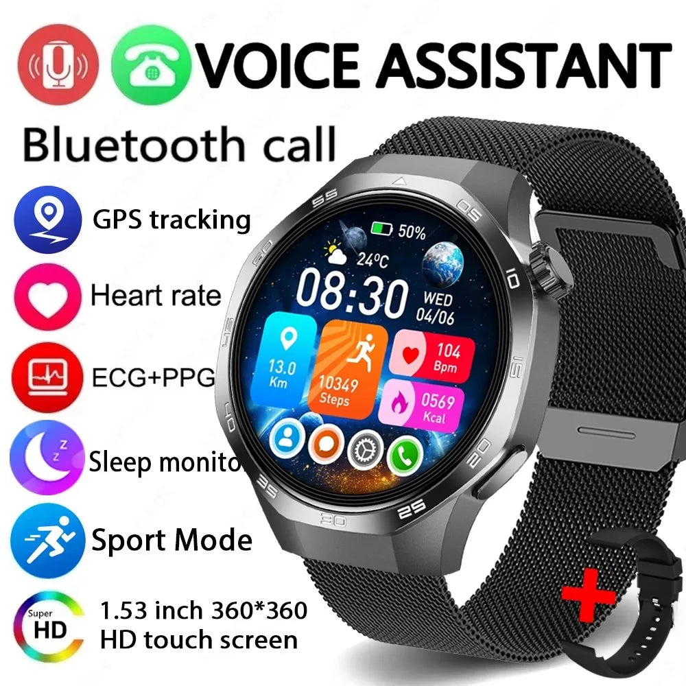 2026 new smart watch HD IPS large screen NFC GPS locator Bluetooth call life waterproof 100 + sports mode health monitoring