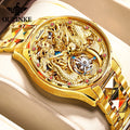 OUPINKE 3176 Gold Dragon Watch Tourbillon Automatic Watches for Man Fashion Skeleton Mechanical Mens Wristwatch Luxury Man Watch