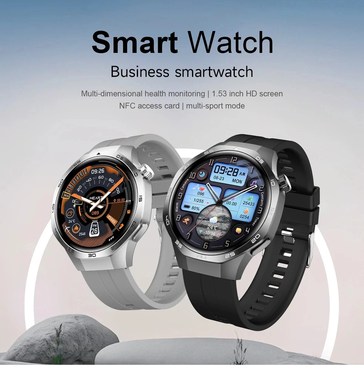 2026 new smart watch HD IPS large screen NFC GPS locator Bluetooth call life waterproof 100 + sports mode health monitoring
