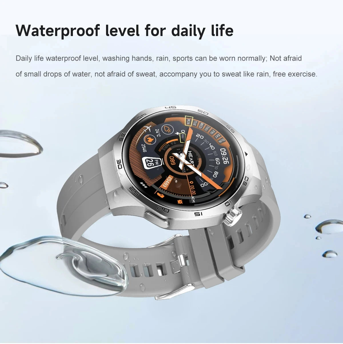 2026 new smart watch HD IPS large screen NFC GPS locator Bluetooth call life waterproof 100 + sports mode health monitoring